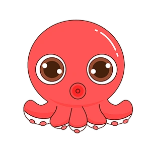 卡通章鱼八爪鱼线条插画矢量元素
