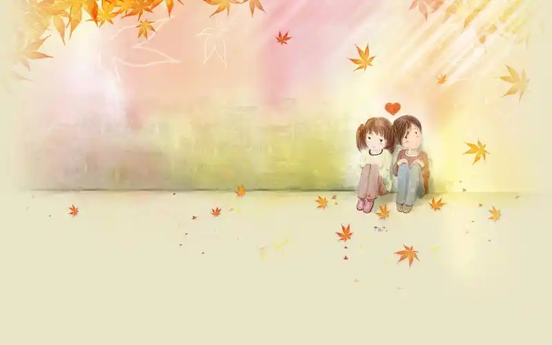 可爱两小无猜桌面壁纸