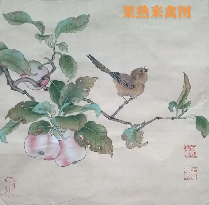 宋代小品画  果熟来禽图 #工笔花鸟 #作品欣赏 #生活的极 - 抖音
