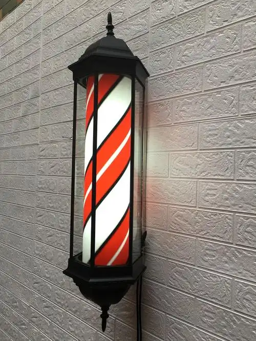 美发转灯led户外挂墙 理发旋转挂壁防水发廊美发店灯箱理发店转灯 130