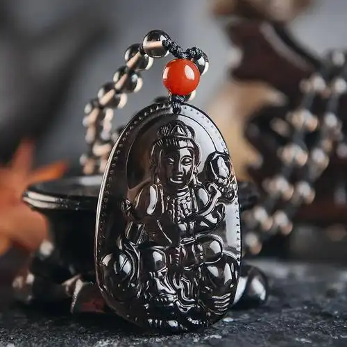大日如来吊坠猴年属猴黑曜石开光男女十二生肖本命佛本命年守护神