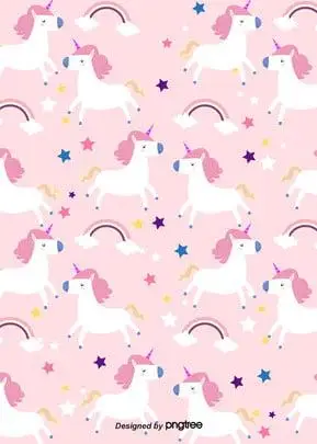 太阳彩虹云朵独角兽彩色梦幻背景