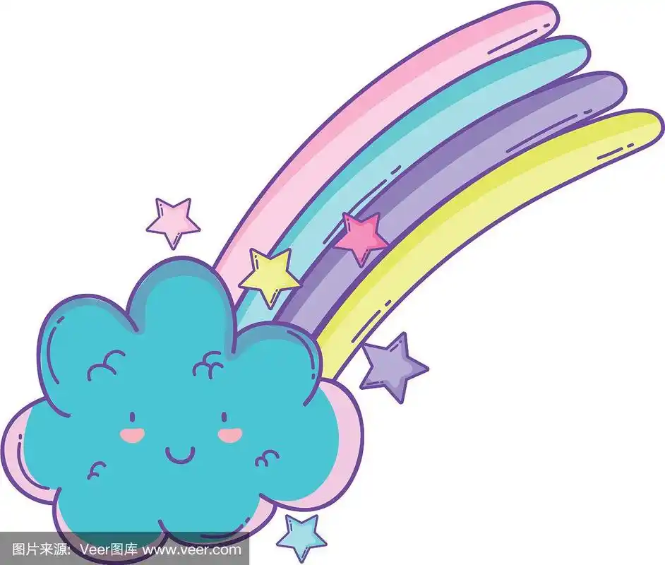 云和彩虹可爱的卡通