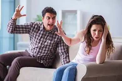 年轻,情侣,争吵,叫,责备,相互,愤怒,争执,问题,情感,.