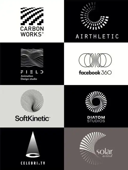 大气精致几何图形logo发散线条风格logo