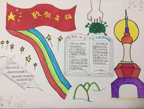 "致敬英雄"手抄报展