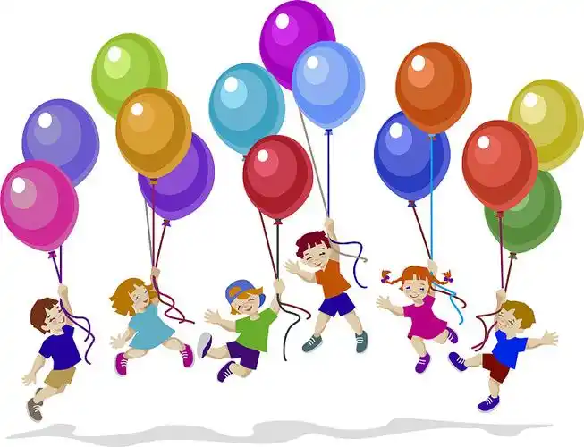 快乐的卡通孩子一起跳