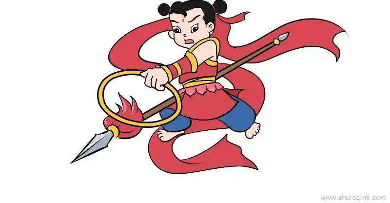 哪吒儿童画怎么画 哪吒简笔画画法 - 水彩迷