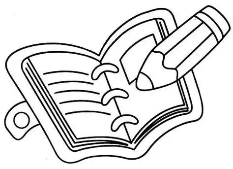 简笔画笔和本子卡通