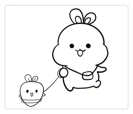 卡通图案 贺卡素材 手工diy 绘画教程 手绘插画 涂鸦 可爱兔子简笔画