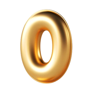 金色光亮气球数字0