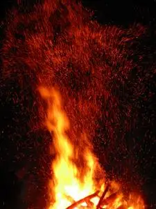 黑夜中的火光高清图片