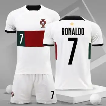 杯葡萄牙7号c罗球衣比赛足球服套装男定制队服 2022葡萄牙客场-7号c罗