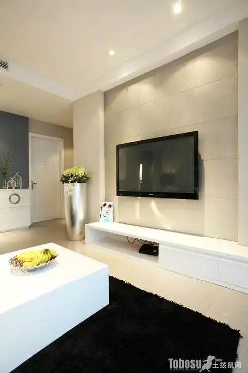现在简约客厅电视墙设计效果图