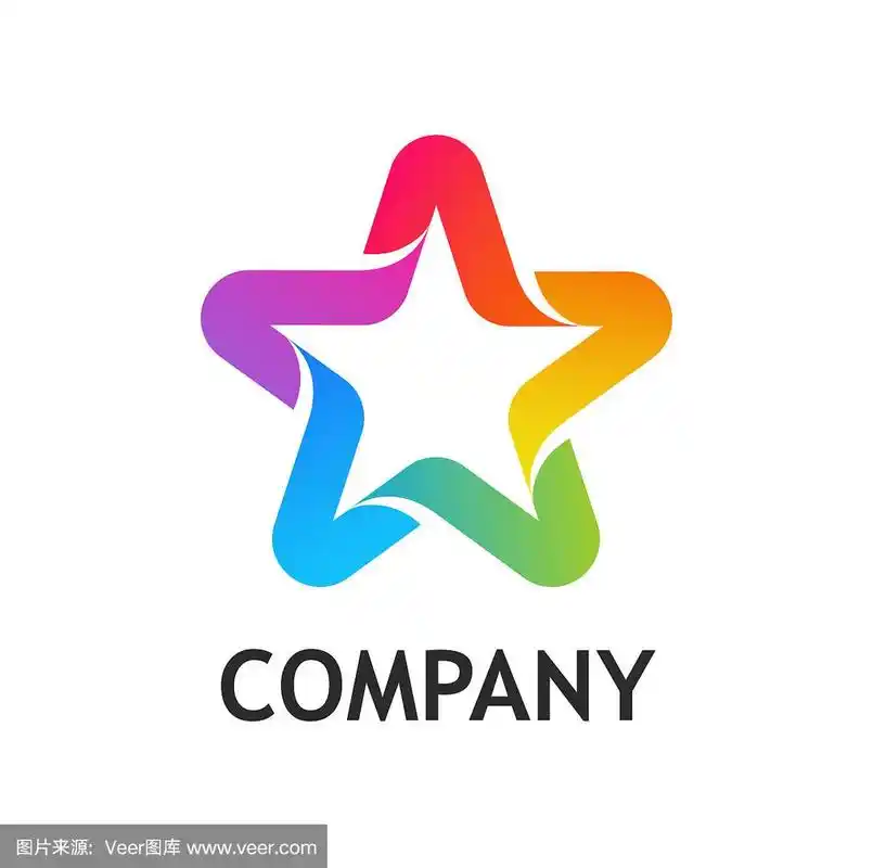 星星标志矢量彩色插图上的白色