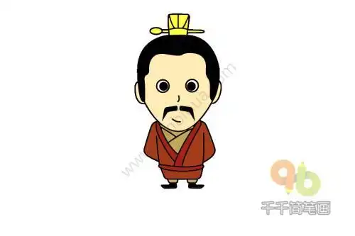 刘备人物简笔画彩色