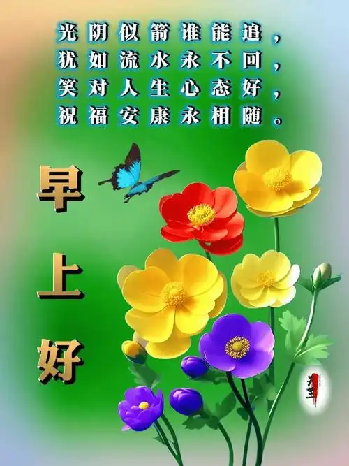 最新早上好漂亮图片祝福,清晨问声好,招财又进宝
