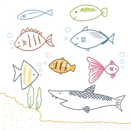 海底鱼类简笔画