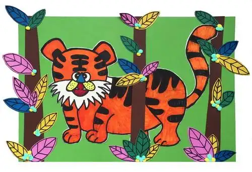 少儿书画作品-《森林之王》/儿童书画作品《森林之王》欣赏_中国少儿