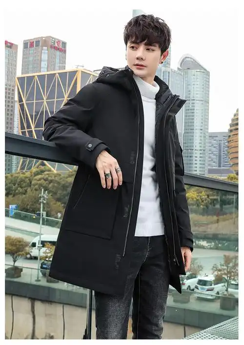 【品牌直供】【好品质】羽绒服男中长款加厚工装外套冬季中青羽绒服