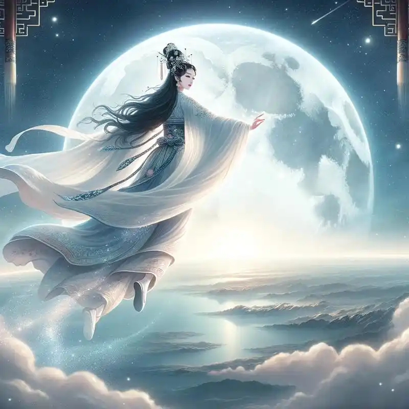 故事讲述了美丽的嫦娥为了保护仙丹免遭贪婪之人侵夺,不得已吞食了