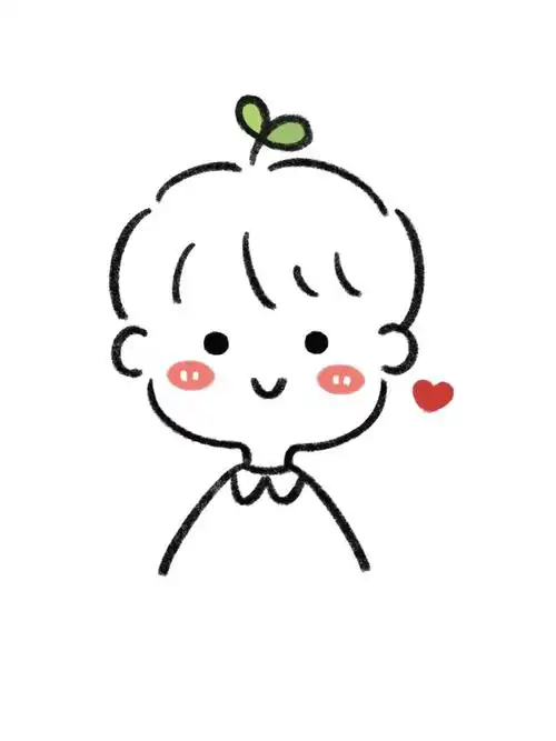 手残党学简笔画附教程73可爱男生头像