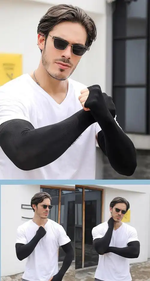 大码冰袖加大号夏季打篮球护臂袖套男宽松手臂套袖加肥加大q1直筒款