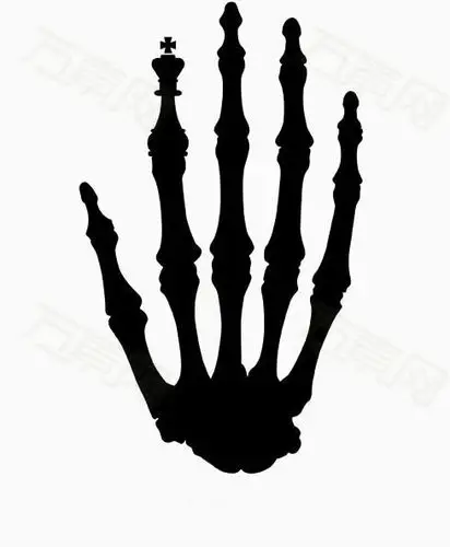 万素网 免抠元素 装饰元素 黑色手骨 编号3319522 分