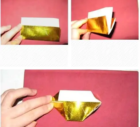 最简单快速折金元宝将纸泊先对折在大半处对折然