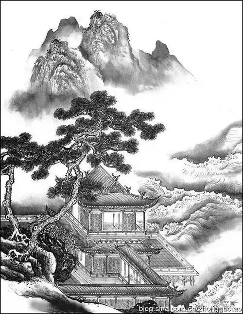 白描山水图赏析