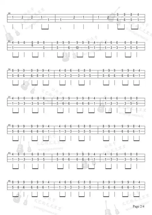 pdd洪荒之力尤克里里谱指弹版原调六线谱高清版hoaprox