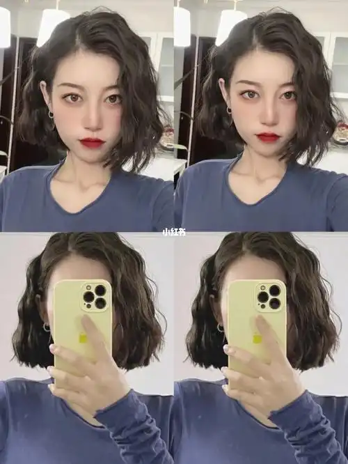 中短发超级好打理78复古显脸小烫发|||法式烫 木马卷 春夏烫发 圆脸