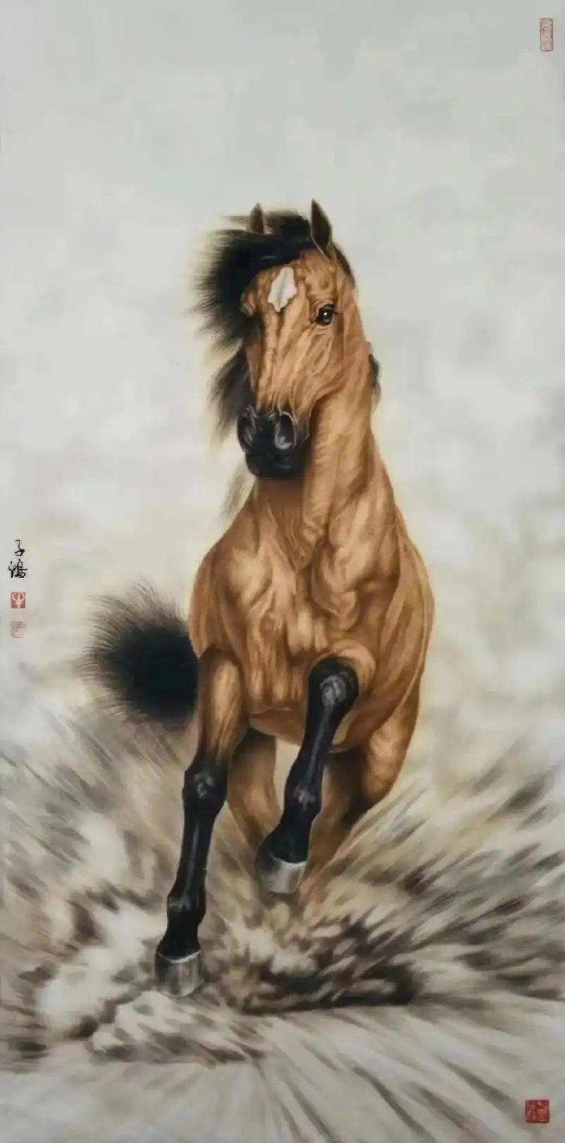 唐坚弟子,牛子鸿老师【马到成功】系列工笔作品本人已收藏 - 抖音