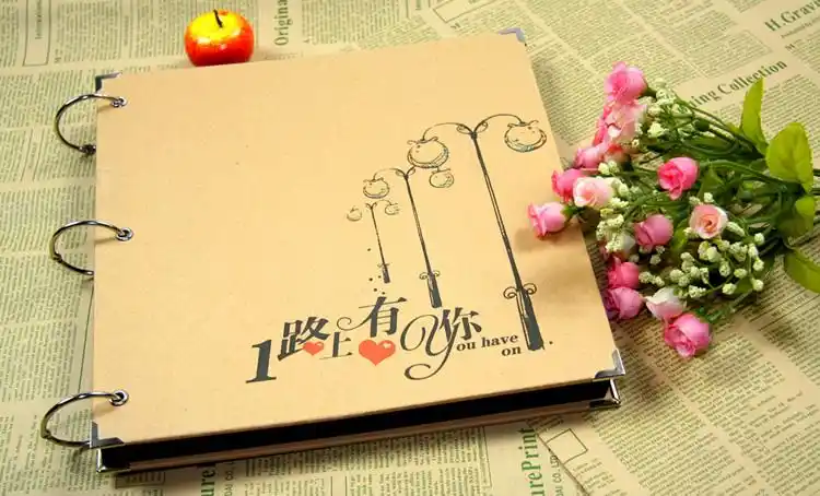 故事里/12寸方版牛皮纸手工diy大相册纪念册影集/一路上有你/包邮