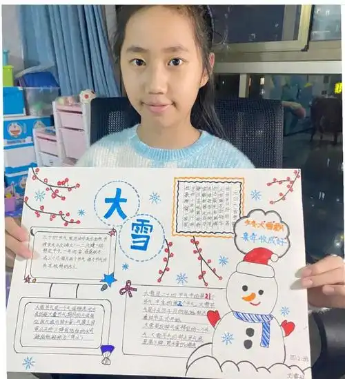 仓山区第八中心小学学子创作"大雪"手抄报△仓山区第八中心小学学子