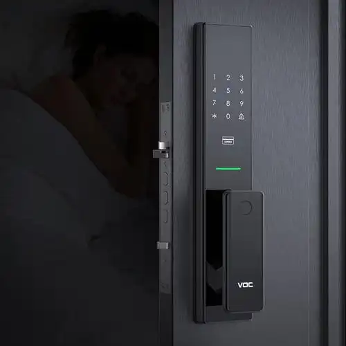 voct8指纹锁密码锁家用防盗门锁全自动推拉式智能门锁电子锁