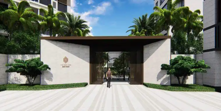 [海南]现代诗画田园休闲生态居住区景观方案-小区主入口门楼效果图