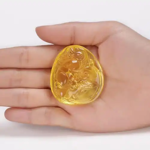 15g 缅甸琥珀 金黄珀瑞兽挂件 耀眼夺目 h0367