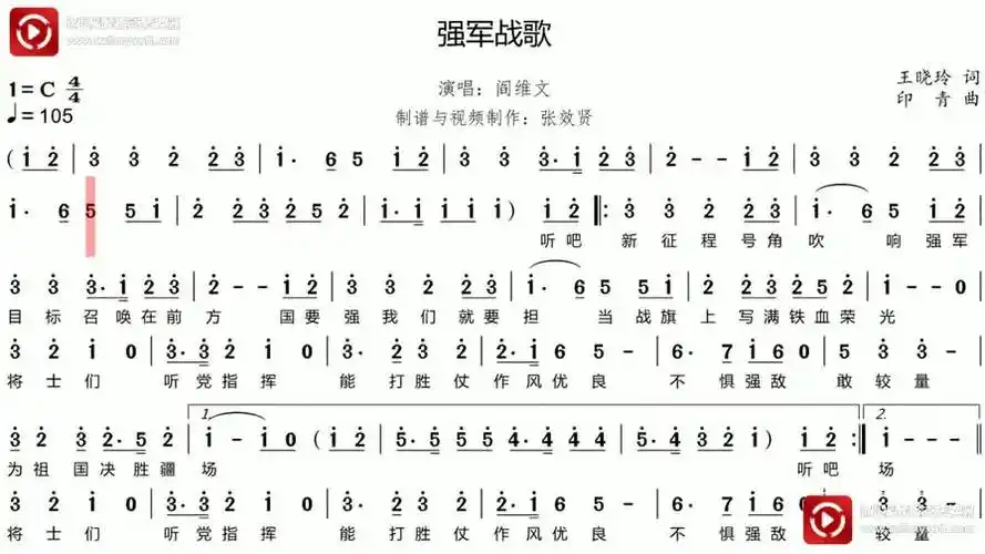 歌曲《强军战歌》的萨克斯音色简谱-高清480p-音乐视频-搜狐视频