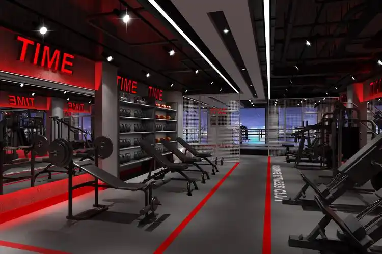 最新健身馆装修设计效果图片290平米健身房装修样板间图片