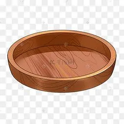 木质盘子卡通插画