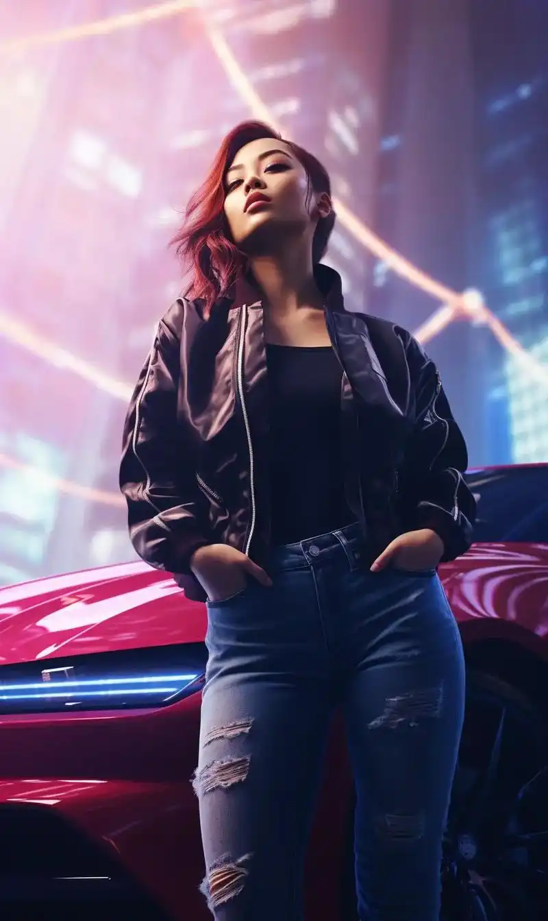 魅惑视线:美女与跑车