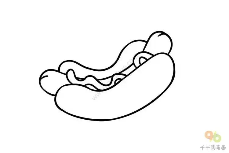 香喷喷的热狗简笔画