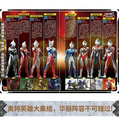 奥特曼贴纸图鉴~全2册 8页贴纸 [正版]奥特曼书籍 自主阅读故事奥特曼