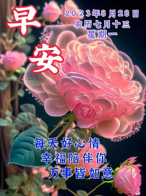 8月28日周一早上好最新版唯美祝福语图片问候语大全愿新周愉快早安