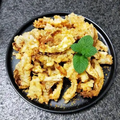 椒盐脆皮平菇,焦香酥脆,香酥可口