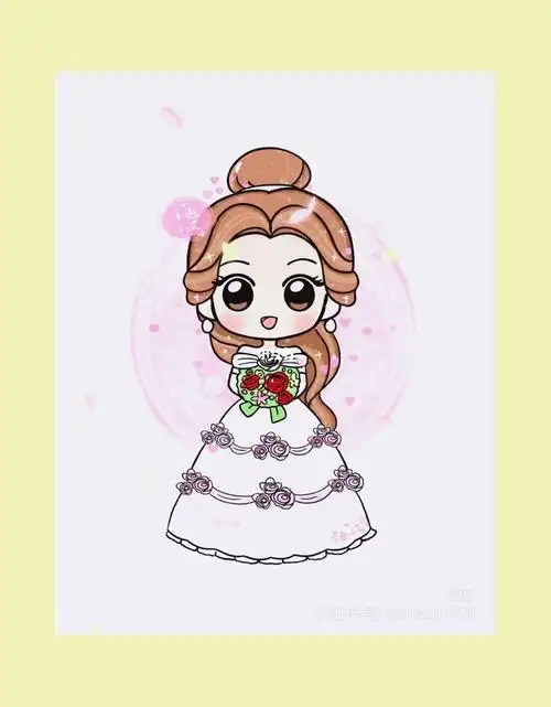 人物简笔画公主彩色画法