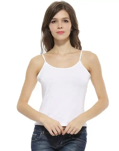 女士白色吊带背心