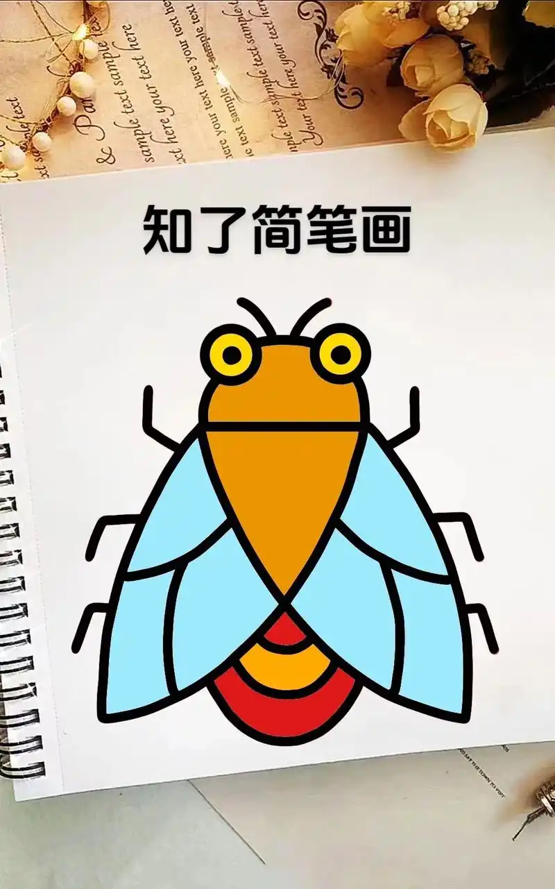 知了简笔画.