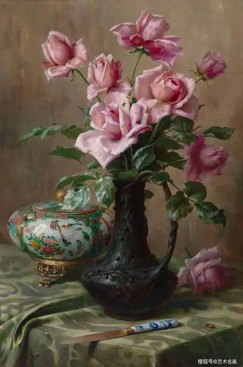 欧洲古典玫瑰花静物油画,美|艺术名画_存在物_海德格尔_本质